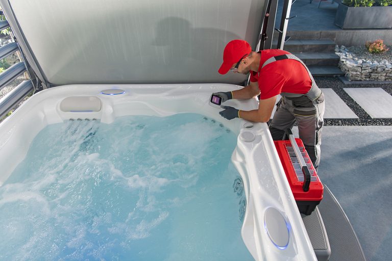 bigstock Caucasian Hot Tub Professional 440344901